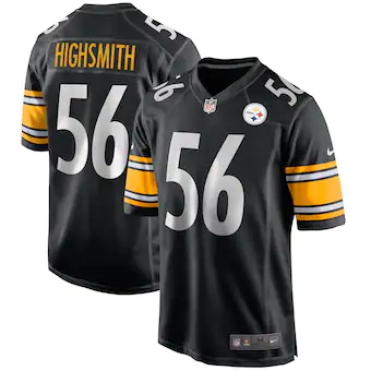 mens nike alex highsmith black pittsburgh steelers game jer